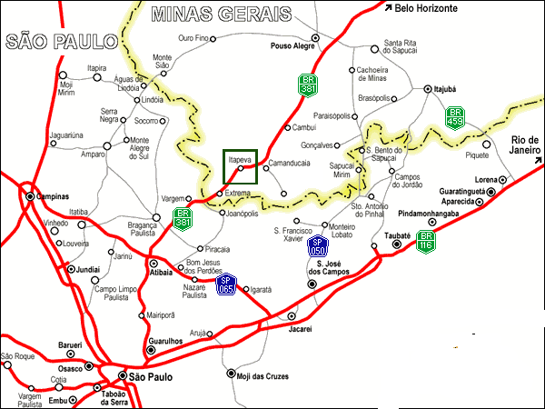 Mapa Região Mantiqueira